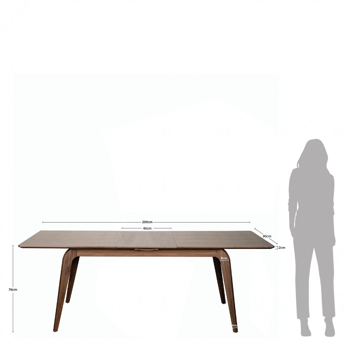 Mesa de Jantar Extensível de Madeira